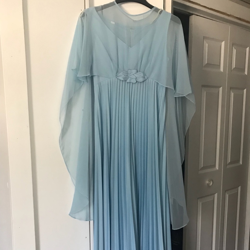 Vintage sky blue evening dress sz 12